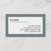 Professioneel modern design met grijze rand visitekaartje (Achterkant)