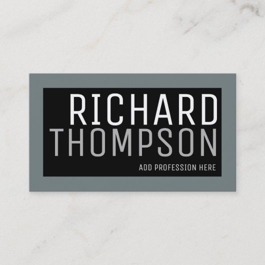 Professioneel modern design met grijze rand visitekaartje (Voorkant)