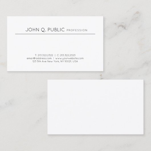 Professioneel, modern design met minimale vereiste visitekaartje (Voorkant / Achterkant)