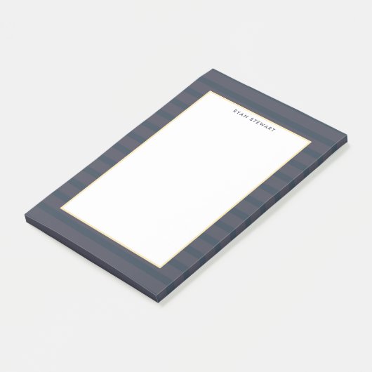 Professioneel modern donkerblauw en plum Striped Post-it® Notes (Schuin)