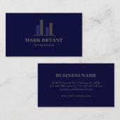 Professioneel, modern, donkerblauw visitekaartje (Voorkant / Achterkant)