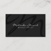 Professioneel modern donkergrijs monogram visitekaartje (Voorkant)