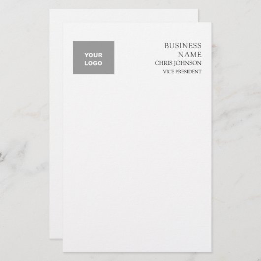 Professioneel Modern Eenvoudig Briefpapier (Voorkant / Achterkant)