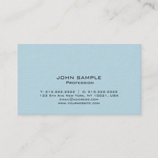 Professioneel, modern, eenvoudig design blauw visitekaartje (Voorkant)