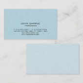Professioneel, modern, eenvoudig design blauw visitekaartje (Voorkant / Achterkant)