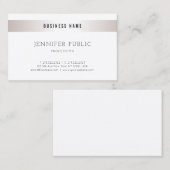 Professioneel, modern, eenvoudig design, zilver visitekaartje (Voorkant / Achterkant)