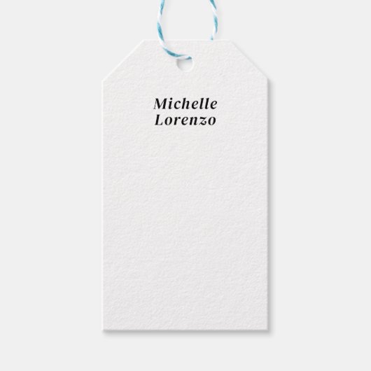 Professioneel Modern Eenvoudig Eenvoudig Naam Zwar Cadeaulabel (Voorkant)