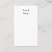 Professioneel Modern Eenvoudig Effen Naam Zwart Wi Informatiekaartje (Voorkant)