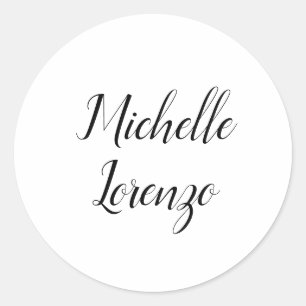 Professioneel Modern Eenvoudig Effen Zwart & Wit Ronde Sticker