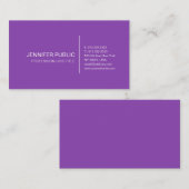 Professioneel Modern Eenvoudig Elegant Violet Visitekaartje (Voorkant / Achterkant)