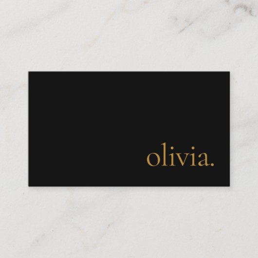 Professioneel Modern Eenvoudig Elegant Zwart Goud Visitekaartje (Voorkant)