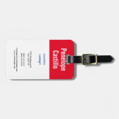 Professioneel Modern Eenvoudig Gewoon Blauw Rood W Bagagelabel (Voorkant horizontaal)