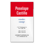 Professioneel Modern Eenvoudig Gewoon Blauw Rood W Magnetisch Visitekaartje (Voorkant Verticaal)