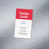 Professioneel Modern Eenvoudig Gewoon Blauw Rood W Magnetisch Visitekaartje (Voorbeeld)