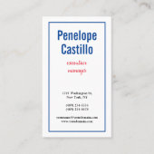 Professioneel Modern Eenvoudig Gewoon Blauw Rood W Visitekaartje (Voorkant)