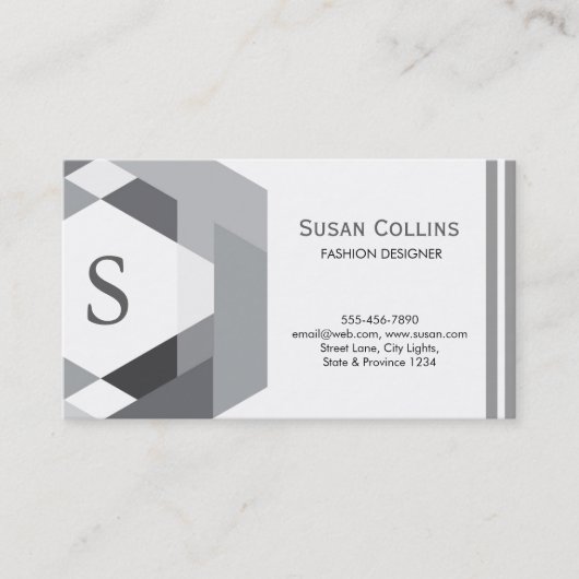 Professioneel Modern Eenvoudig Logo Monogram Visitekaartje (Voorkant)