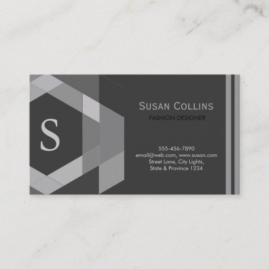 Professioneel Modern Eenvoudig Logo Monogram Visitekaartje (Voorkant)