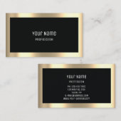 Professioneel, modern, eenvoudig minimaal zwart visitekaartje (Voorkant / Achterkant)