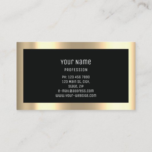 Professioneel, modern, eenvoudig minimaal zwart visitekaartje (Achterkant)