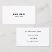 Professioneel Modern Eenvoudig Minimaal Zwart Wit Visitekaartje (Voorkant / Achterkant)