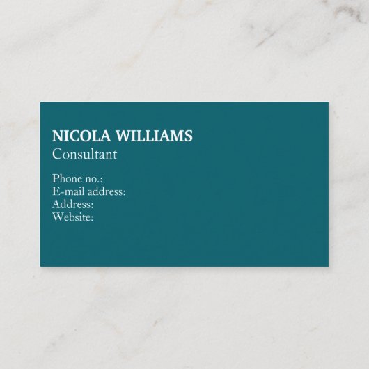 Professioneel Modern Eenvoudig Minimalistisch Donk Visitekaartje (Achterkant)