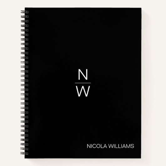 Professioneel Modern Eenvoudig Minimalistisch Zwar Notitieboek (Voorkant)