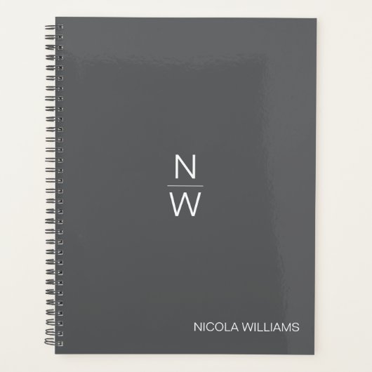 Professioneel Modern Eenvoudig Minimalistisch Zwar Planner (Voorkant)