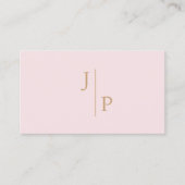 Professioneel Modern Eenvoudig Monogram Blush Roze Visitekaartje (Voorkant)