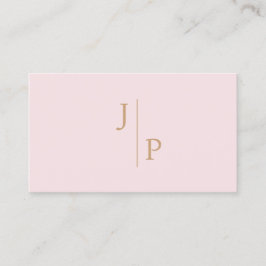 Professioneel Modern Eenvoudig Monogram Blush Roze Visitekaartje