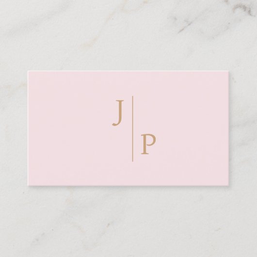 Professioneel Modern Eenvoudig Monogram Blush Roze Visitekaartje (Voorkant)