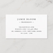 Professioneel Modern Eenvoudig Monogram Gewoon Wit Visitekaartje (Achterkant)