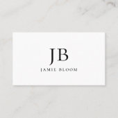 Professioneel Modern Eenvoudig Monogram Gewoon Wit Visitekaartje (Voorkant)