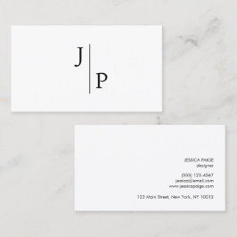 Professioneel Modern Eenvoudig Monogram Wit Visitekaartje
