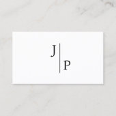 Professioneel Modern Eenvoudig Monogram Wit Visitekaartje (Voorkant)