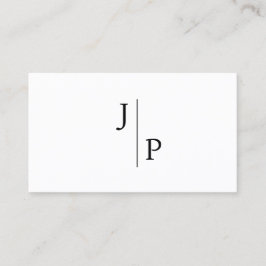 Professioneel Modern Eenvoudig Monogram Wit Visitekaartje