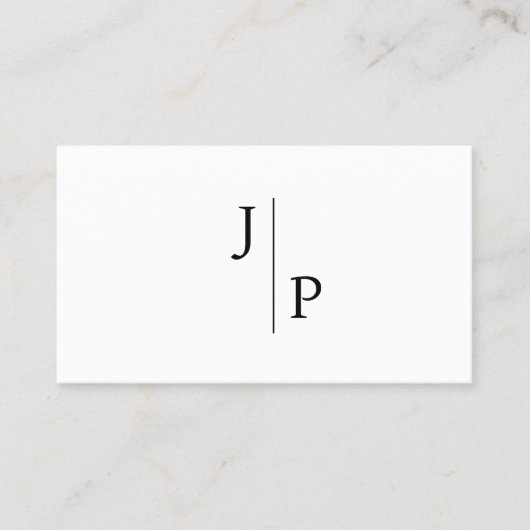 Professioneel Modern Eenvoudig Monogram Wit Visitekaartje (Voorkant)