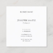 Professioneel Modern Eenvoudig Ontwerp Luxe Chic Vierkante Visitekaartje (Achterkant)