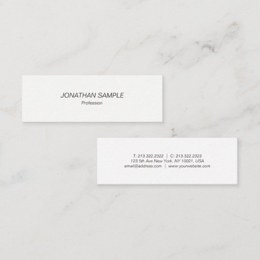 Professioneel, modern, eenvoudig ontwerp mini visitekaartje (Voorkant / Achterkant)