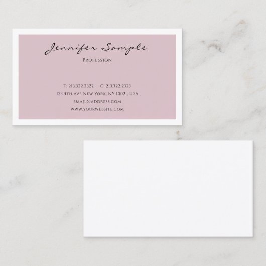 Professioneel Modern Eenvoudig Ontwerp Mooie Vlakt Visitekaartje (Voorkant / Achterkant)