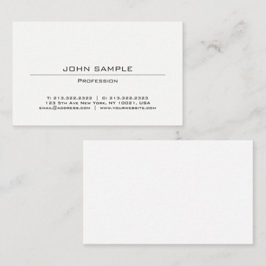 Professioneel, modern, eenvoudig ontwerp, wit visitekaartje (Voorkant / Achterkant)