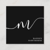 Professioneel Modern Eenvoudig Script Monogram Ini Vierkante Visitekaartje (Voorkant)