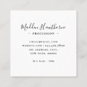 Professioneel Modern Eenvoudig Script Monogram Ini Vierkante Visitekaartje (Achterkant)