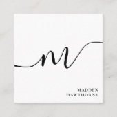 Professioneel Modern Eenvoudig Script Monogram Ini Vierkante Visitekaartje (Voorkant)