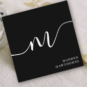 Professioneel Modern Eenvoudig Script Monogram Ini Vierkante Visitekaartje