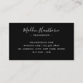 Professioneel Modern Eenvoudig Script Monogram Ini Visitekaartje (Achterkant)