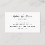 Professioneel Modern Eenvoudig Script Monogram Ini Visitekaartje (Achterkant)