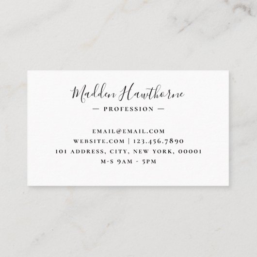 Professioneel Modern Eenvoudig Script Monogram Ini Visitekaartje (Achterkant)