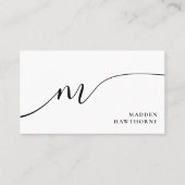 Professioneel Modern Eenvoudig Script Monogram Ini Visitekaartje (Voorkant)