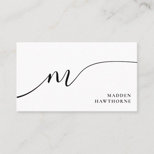 Professioneel Modern Eenvoudig Script Monogram Ini Visitekaartje (Voorkant)