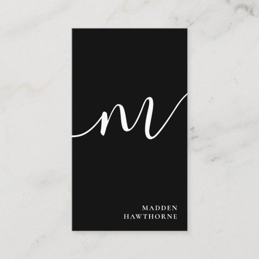 Professioneel Modern Eenvoudig Script Monogram Ini Visitekaartje (Voorkant)